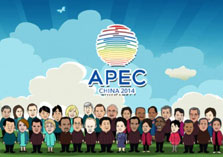 漫画：APEC漫画版“新中装”合影