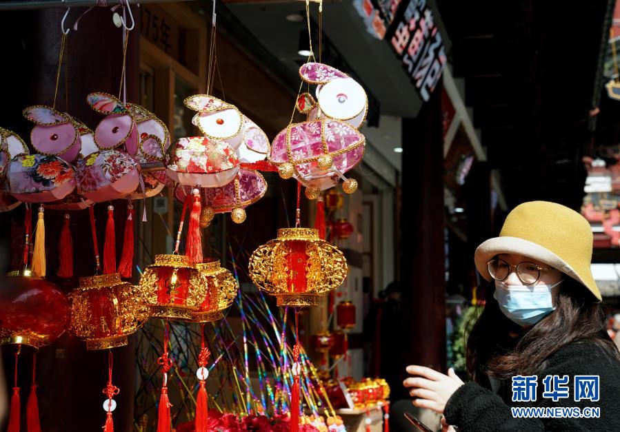 上海市民：买花灯 喜迎元宵