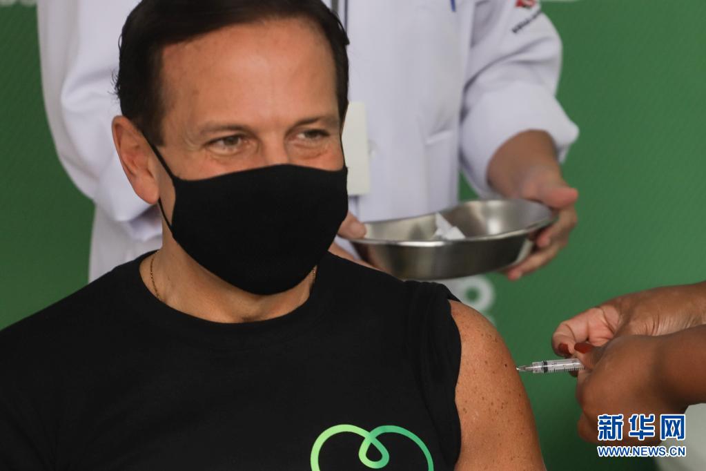 巴西圣保罗州州长7日接种中国科兴疫苗
