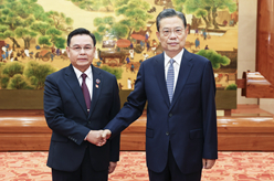 趙樂際同寮國國會主席賽宋蓬舉行會談
