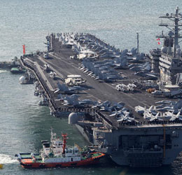 美&ldquo;超级&rdquo;核动力航母抵韩参演