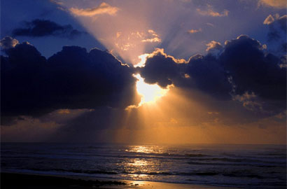 法国风光&mdash;&mdash;朗德省海滨日落奇观