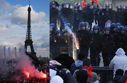 巴黎圣日耳曼法甲夺冠颁奖现场发生骚乱