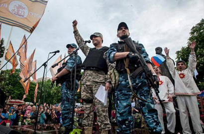 烏克蘭兩州宣布脫烏&ldquo;獨立&rdquo; 親俄民眾集會慶祝