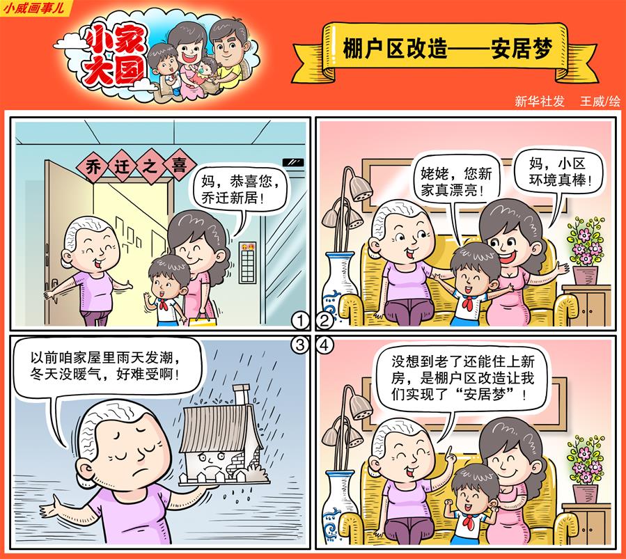 （图表&middot;漫画）[十九大&middot;话民生]小家大国之棚户区改造&mdash;&mdash;安居梦（彩色）