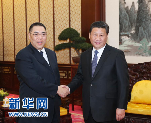 12月26日,国家主席习近平在中南海会见来北京述职的澳门特别行政区行政长官崔世安。 新华社记者 庞兴雷 摄 12月26日,国家主席习近平在中南海会见来北京述职的澳门特别行政区行政长官崔世安。 新华社记者 庞兴雷 摄