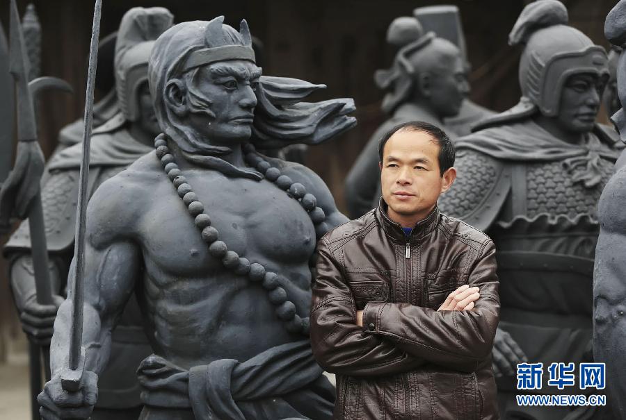 #（文化）（4）浙江奉化泥塑艺人打造大型&ldquo;水浒&rdquo;108将泥塑