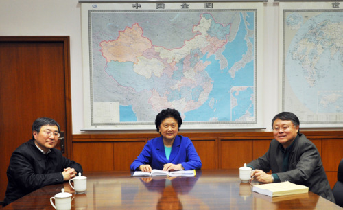 刘延东听取上海科技大学校长江绵恒工作汇报(