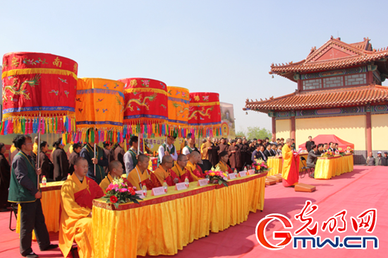 山东淄博开发文化遗迹 牛山三宝禅寺复建奠基