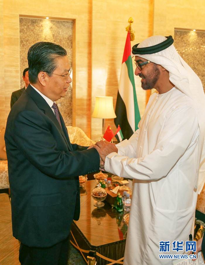 赵乐际会见阿布扎比酋长国王储