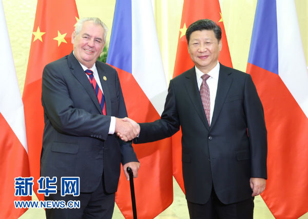 9月4日，国家主席习近平在北京人民大会堂会见捷克总统泽曼。新华社记者姚大伟摄