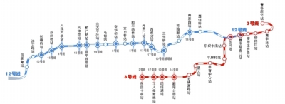 昨天，中国铁道科学研究院同时启动了对地铁12号线和3号线一期的二次环评公示，公示内容首次披露了两条线的具体站点和换乘情况。两条地铁线路均贯穿城市东西，其中3号线一期全长22公里设15座站，12号线全长约29.6公里设20座站。