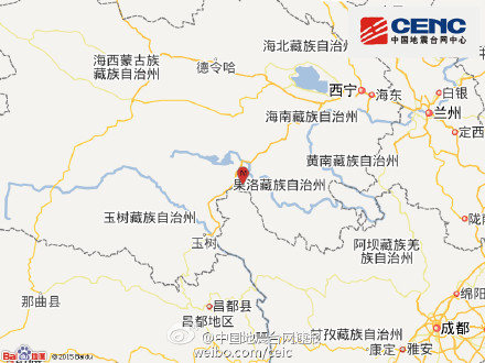 青海玛多县发生5.2级地震震源深度9千米