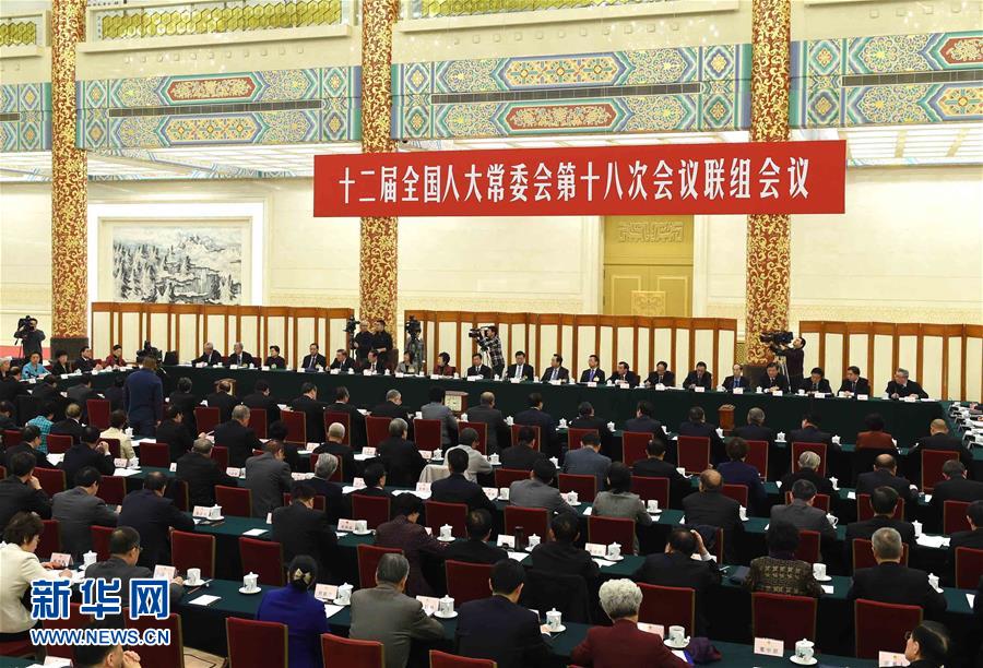 （时政）（2）十二届全国人大常委会第十八次会议举行联组会议