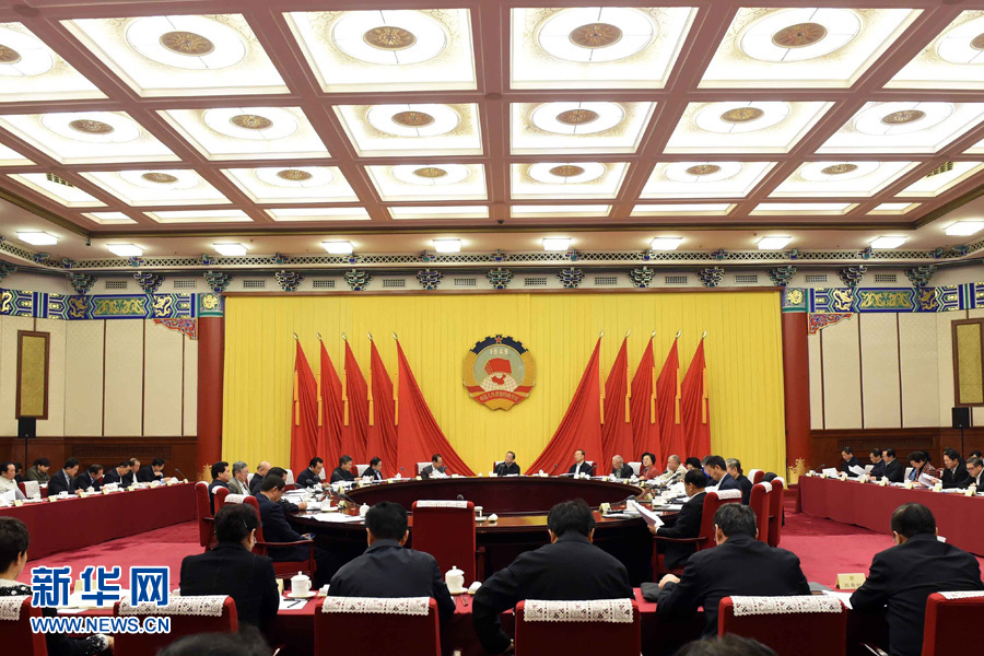 12月22日，全国政协主席俞正声在北京主持召开政协第十二届全国委员会第三十八次主席会议。 新华社记者 饶爱民 摄