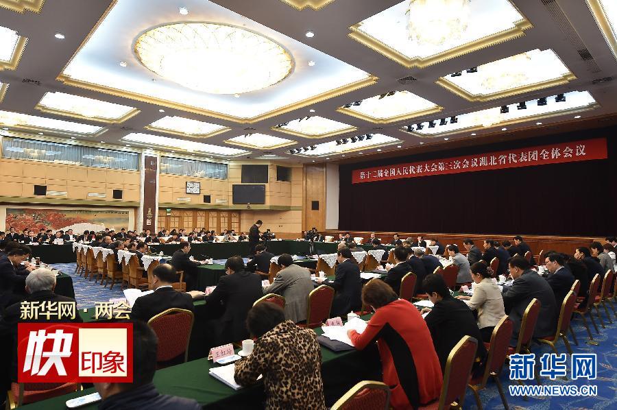 （兩會）湖北省代表團舉行全體會議