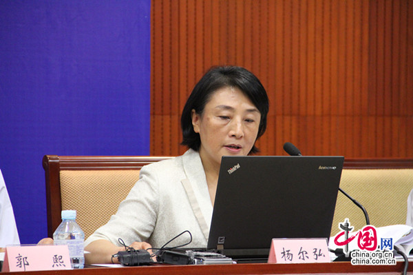 北京语言大学教授、国家语言资源监测与研究平面媒体语言中心 杨尔弘教授解读热词热语 摄像(中国网 曾瑞鑫)