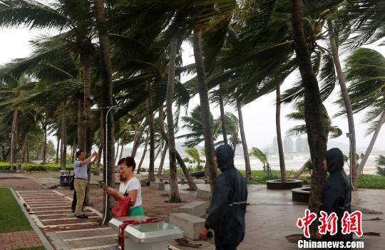 台风“莎莉嘉”三亚掀大浪民众冒险观浪被劝离