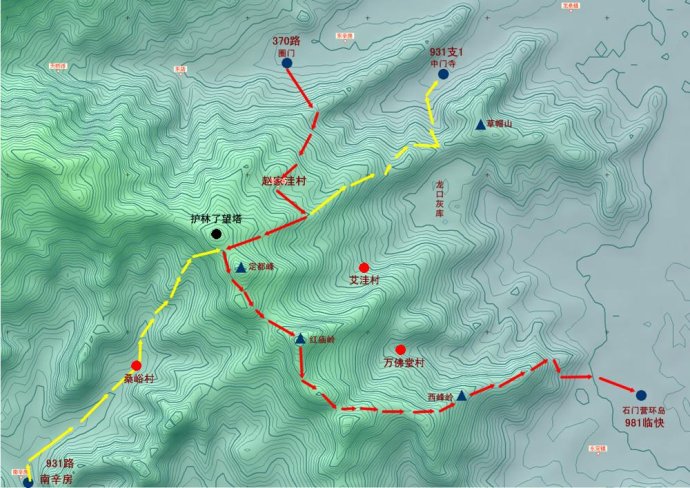 若干自制户外等高线图