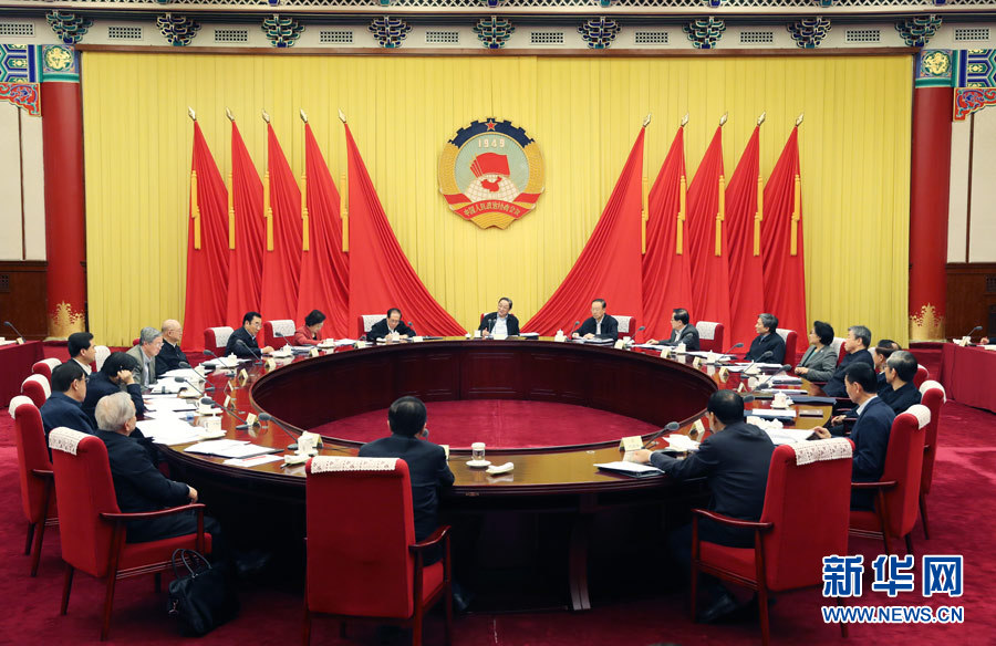 2月23日，全国政协主席俞正声在北京主持召开政协第十二届全国委员会第五十四次主席会议并讲话。 新华社记者 姚大伟 摄