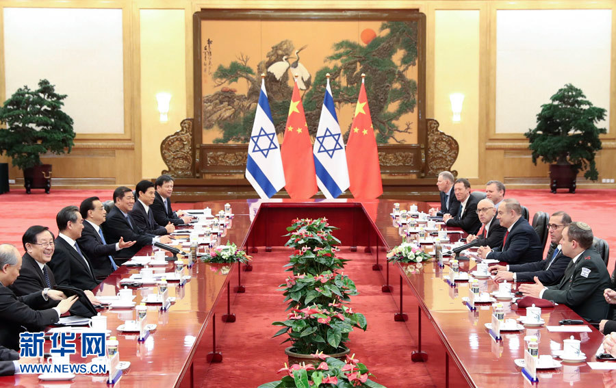 3月20日，国务院总理李克强在北京人民大会堂同来华进行正式访问的以色列总理内塔尼亚胡举行会谈。 新华社记者庞兴雷摄