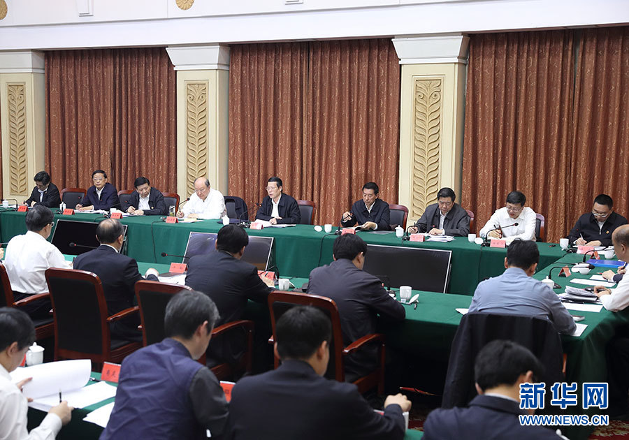5月6日，中共中央政治局常委、国务院副总理张高丽在河北实地察看和调研雄安新区规划建设有关工作。这是张高丽在安新县主持召开雄安新区规划建设工作会议并讲话。新华社记者 王晔 摄