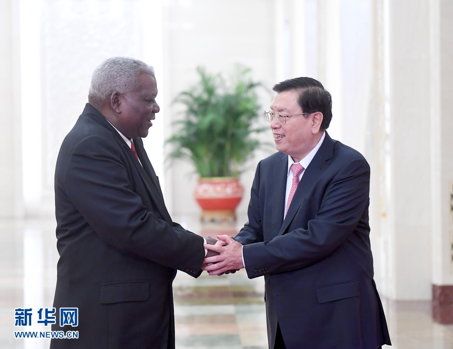 6月20日,全国人大常委会委员长张德江在北京人民大会堂与古巴全国人民政权代表大会主席拉索举行会谈。 新华社记者 张铎 摄 6月20日,全国人大常委会委员长张德江在北京人民大会堂与古巴全国人民政权代表大会主席拉索举行会谈。 新华社记者 张铎 摄