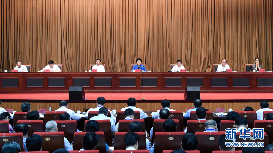 6月25日，全國民族團結進步創建經驗交流現場會在內蒙古興安盟召開，中共中央政治局委員、國務院副總理劉延東出席會議並講話。 新華社記者 陳曄華 攝