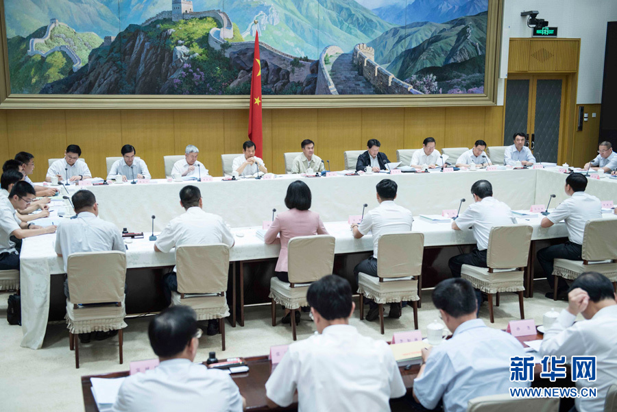 7月4日，中央国家机关驻村第一书记座谈会在北京召开。中共中央书记处书记、中央国家机关工委书记杨晶出席会议并讲话。 新华社记者 李涛 摄