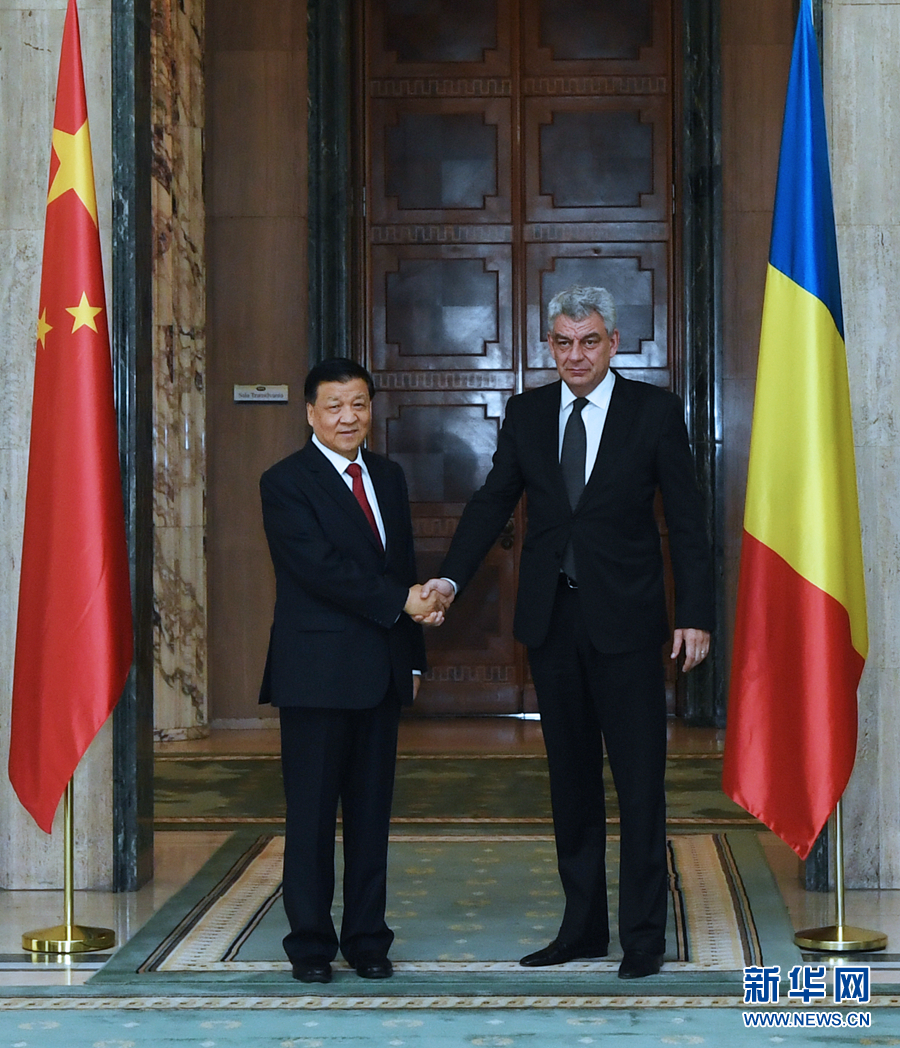 7月12日至15日，应罗马尼亚社会民主党主席、众议长德拉格内亚邀请，中共中央政治局常委、中央书记处书记刘云山对罗马尼亚进行正式友好访问。这是7月13日，刘云山在布加勒斯特会见罗马尼亚总理图多塞。 新华社记者 饶爱民 摄