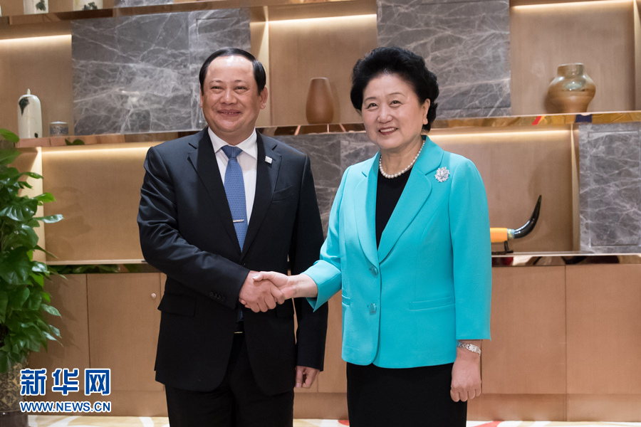 7月28日，国务院副总理刘延东在贵阳会见来华出席第十届中国－东盟教育交流周的老挝副总理宋赛。 新华社记者刘续摄