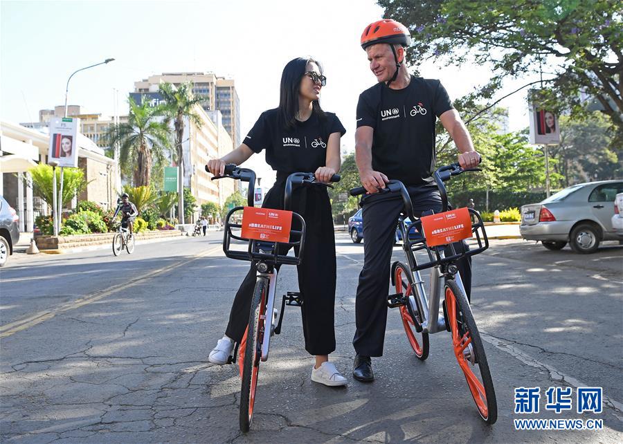 （国际·图文互动）（1）中国共享单车橙色旋风闪现非洲街头 