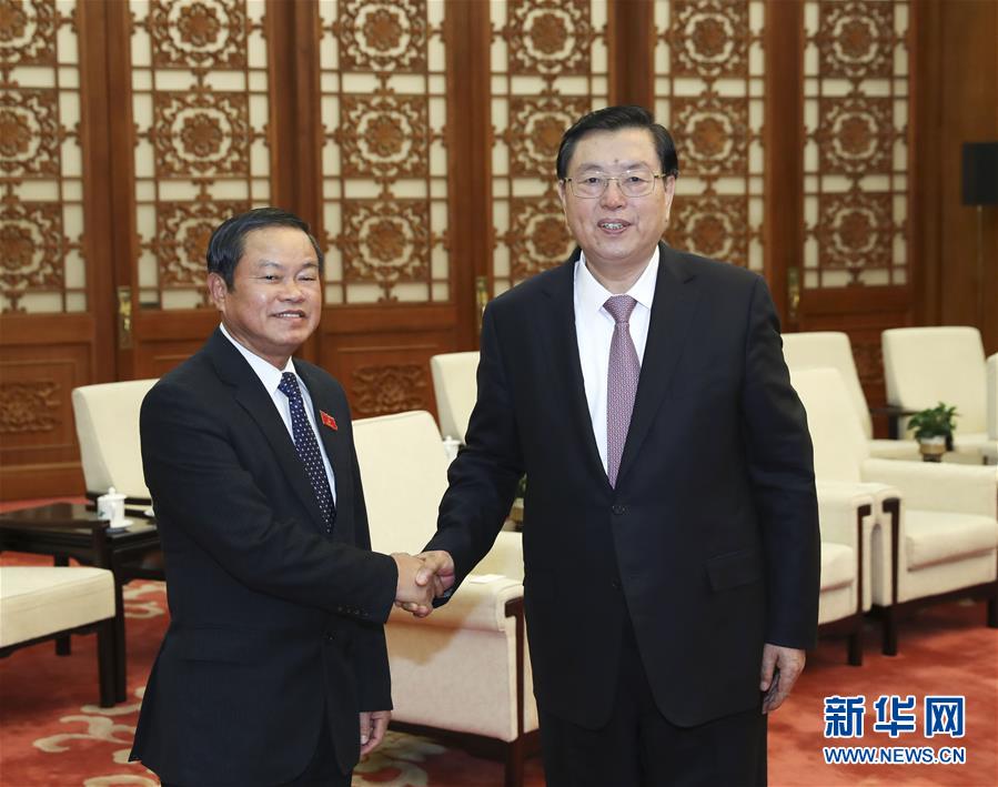 12月19日，全国人大常委会委员长张德江在北京人民大会堂会见越南国会副主席杜伯巳。新华社记者 庞兴雷 摄