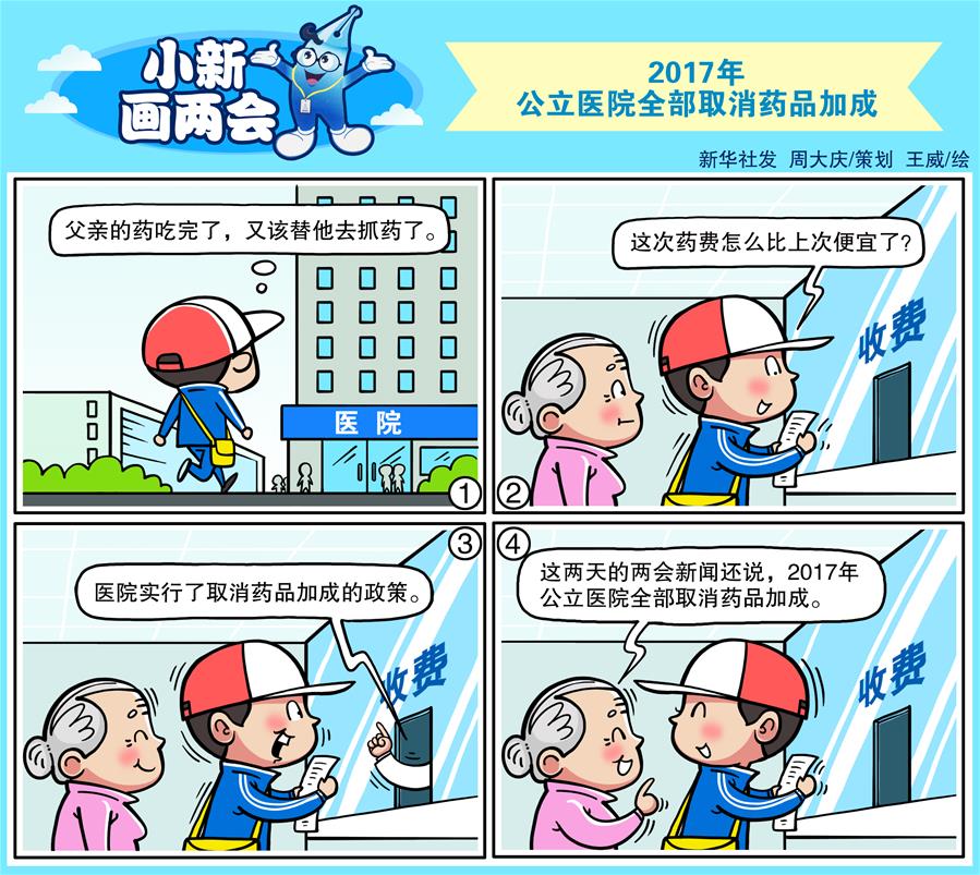 （图表&middot;漫画）[小新画两会]2017年公立医院全部取消药品加成