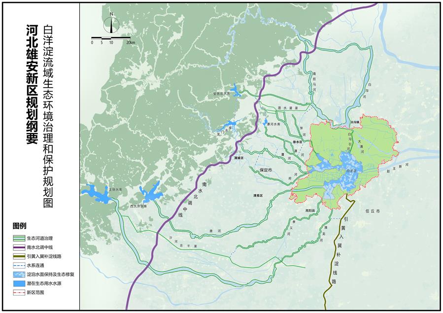 （图表）[河北雄安新区规划纲要]（6）白洋淀流域生态环境治理和保护规划图