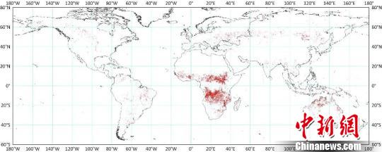 中科院国际首发30米分辨率全球“火烧迹地”分布图