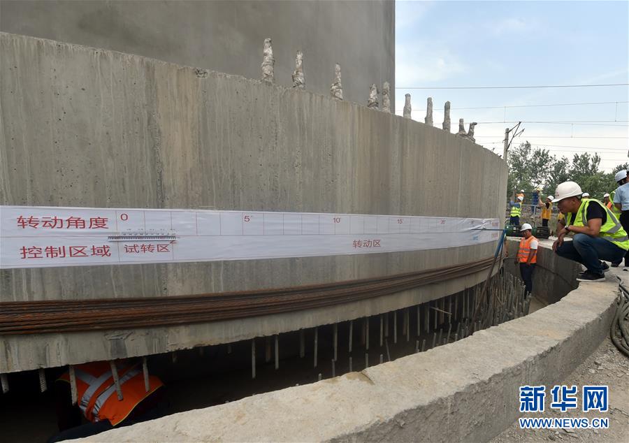 （经济）（6）商合杭高铁上跨既有陇海铁路连续梁转体成功