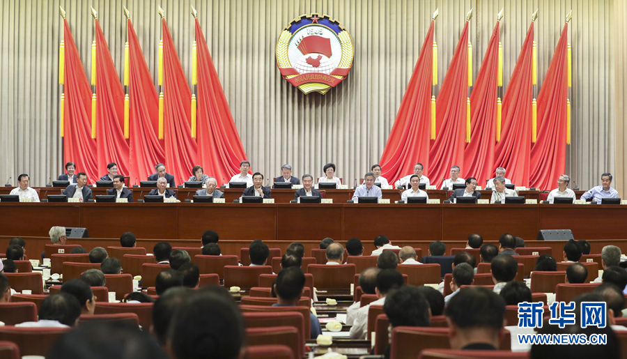 全国政协十三届常委会第二次会议开幕 汪洋出