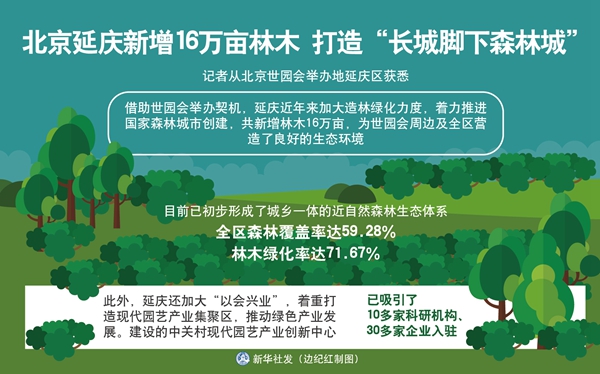 北京延庆新增16万亩林木 打造“长城脚下森林城”