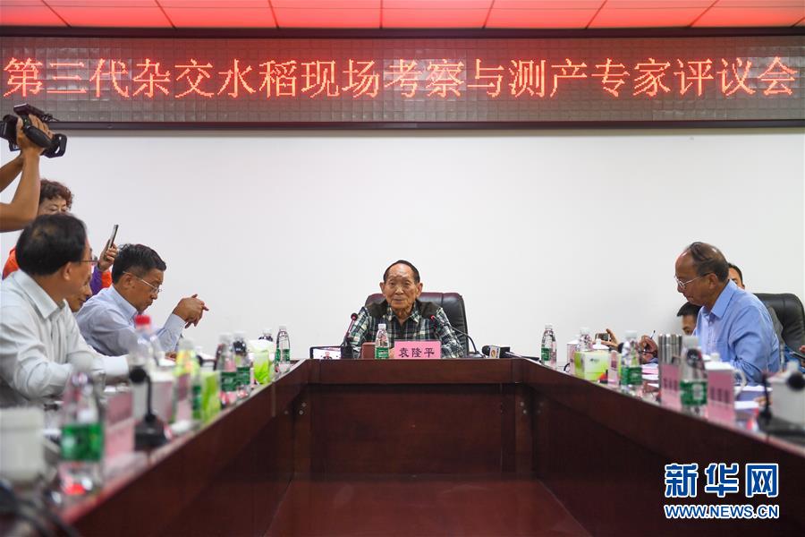 (图文互动)(3)1046.3公斤!袁隆平第三代杂交水稻首次公开测产