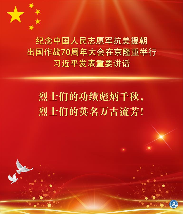 （图表&middot;海报）［时政］纪念中国人民志愿军抗美援朝出国作战70周年大会在京隆重举行 习近平发表重要讲话（2）