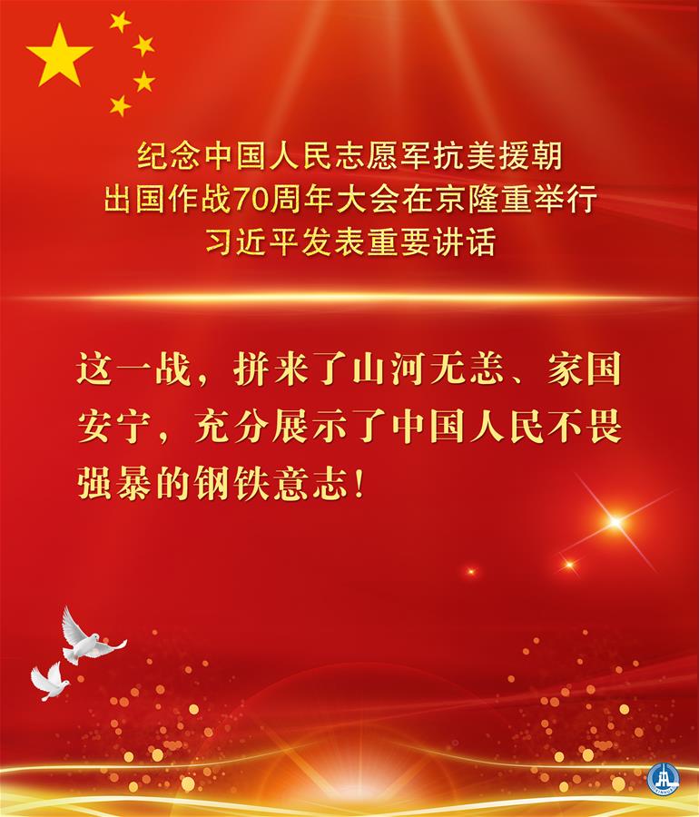（图表&middot;海报）［时政］纪念中国人民志愿军抗美援朝出国作战70周年大会在京隆重举行 习近平发表重要讲话（4）