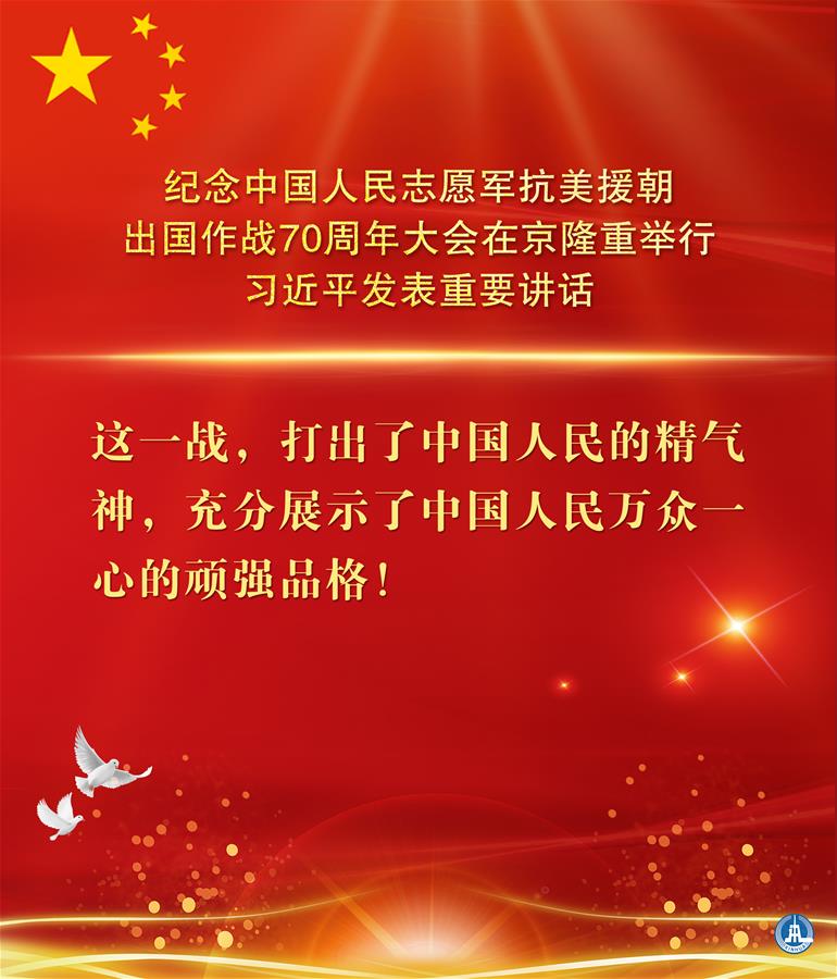 （图表&middot;海报）［时政］纪念中国人民志愿军抗美援朝出国作战70周年大会在京隆重举行 习近平发表重要讲话（5）