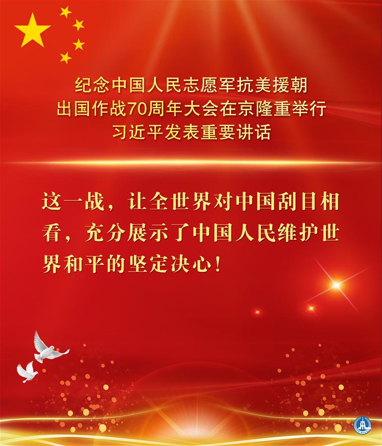 （图表&middot;海报）［时政］纪念中国人民志愿军抗美援朝出国作战70周年大会在京隆重举行 习近平发表重要讲话（6）