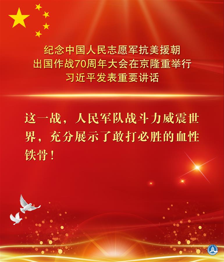（图表&middot;海报）［时政］纪念中国人民志愿军抗美援朝出国作战70周年大会在京隆重举行 习近平发表重要讲话（7）