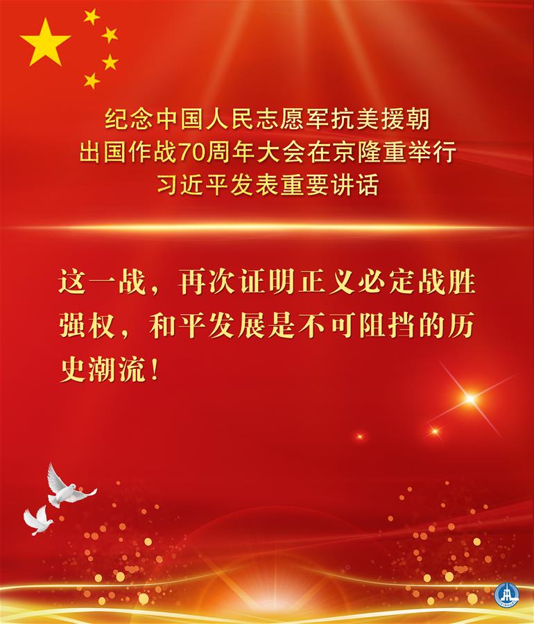 （图表&middot;海报）［时政］纪念中国人民志愿军抗美援朝出国作战70周年大会在京隆重举行 习近平发表重要讲话（8）