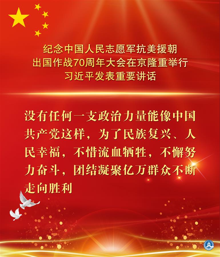 （图表&middot;海报）［时政］纪念中国人民志愿军抗美援朝出国作战70周年大会在京隆重举行  习近平发表重要讲话（14）