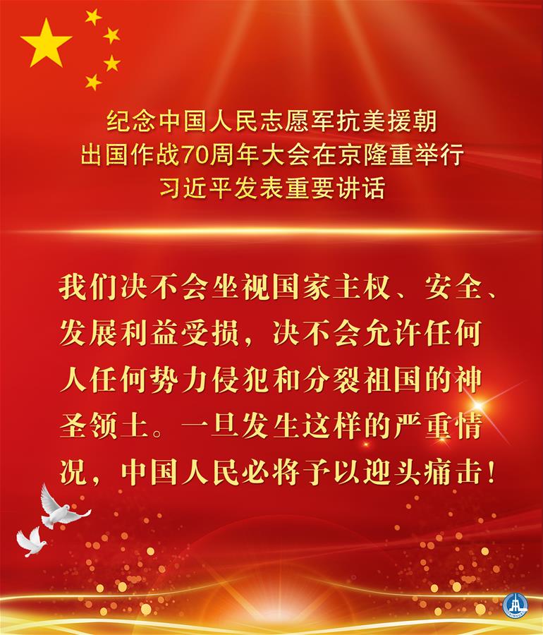 （图表&middot;海报）［时政］纪念中国人民志愿军抗美援朝出国作战70周年大会在京隆重举行  习近平发表重要讲话（17）