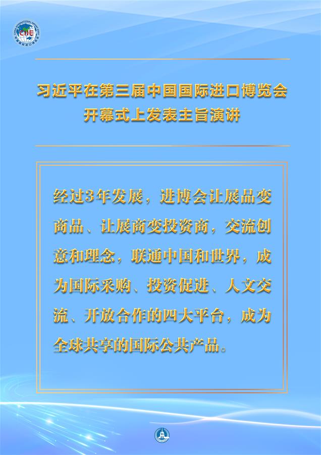 （图表·海报）［第三届进博会］习近平在第三届中国国际进口博览会开幕式上发表主旨演讲 （4）