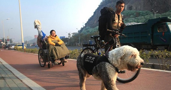 广西小伙拉着轮椅携患病女友游全国